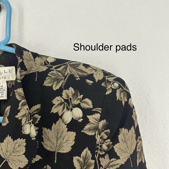 Saville Suit Floral Button Suit Jacket Womens Petite 8 Black - Picture 6 of 10